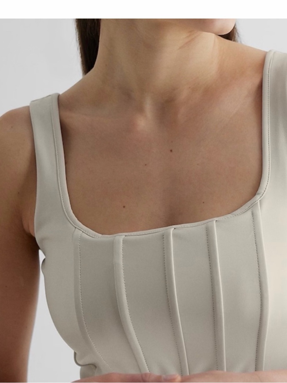 Express Women's cream body contour 
High compress corset top NWT sz m